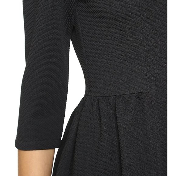 Jack by BB Dakota Deon Textured Ponte Pleat Dress Black Small - Picture 8 of 11